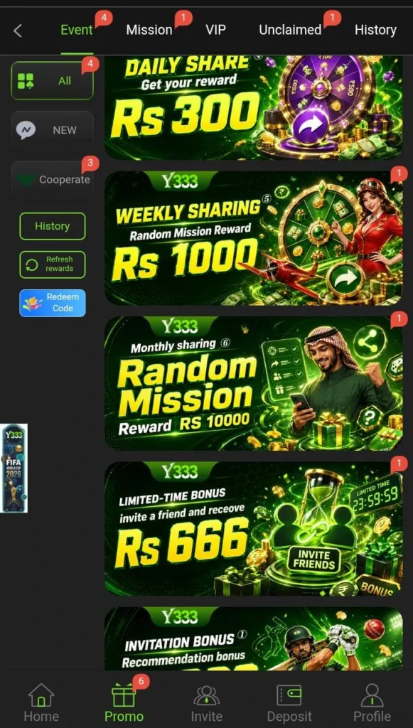 Y333 Game Bonuses