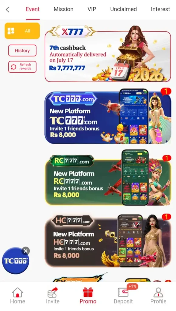 X777 Game Bonuses